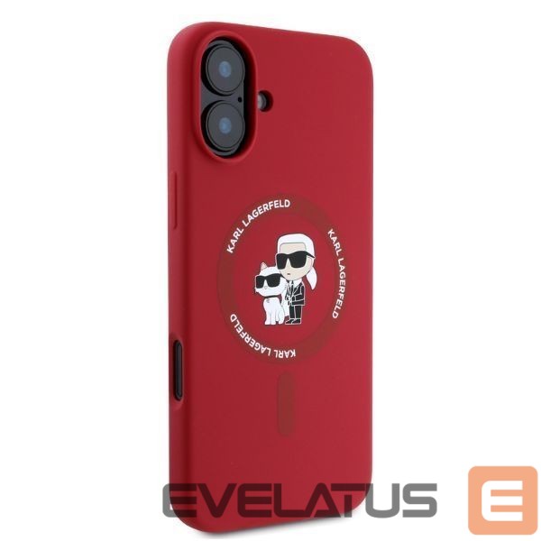 Чехол на заднюю панель Karl Lagerfeld Karl Lagerfeld Silicone Karl&Choupette Heads Ring MagSafe iPhone 16 Case - Red