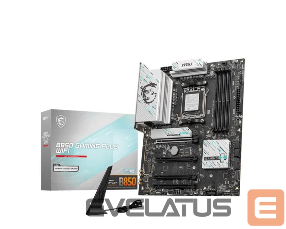 Материнская плата для процессоров AMD MSI Mainboard||AMD B850|SAM5|ATX|Memory DDR5|Memory slots 4|4xPCI-Express 16x|3xM.2|1xDisplayPort|1xAudio-In|1xAudio-Out|1xMicrophone|4xUSB 2.0|2xUSB 3.2|2xUSB-C|1xOptical S/PDIF|1xRJ45|B850GAMINGPLUSWIFI