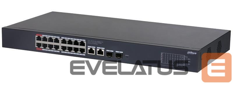 Коммутатор DAHUA Switch||Desktop/pedestal|Rack|16x10Base-T / 100Base-TX / 1000Base-T|2xSFP|PoE ports 16|CS4220-16GT-240