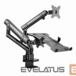 ТВ аксессуары Gembird  DISPLAY ACC MOUNTING ARM/NB TRAY MA-DA3-02 