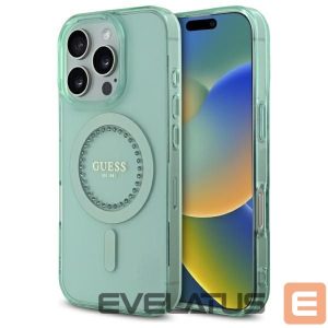 Другой аксессуар для телефона Guess  Guess IML Rhinestones MagSafe iPhone 16 Pro Case - Green 