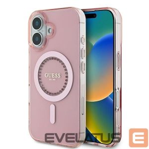Другой аксессуар для телефона Guess  Guess IML Rhinestones MagSafe iPhone 16 Case - Pink 