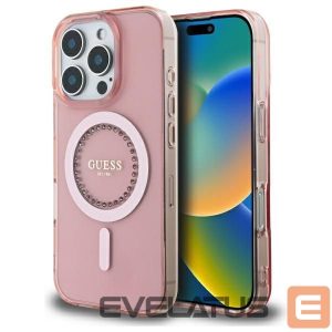Другой аксессуар для телефона Guess  Guess IML Rhinestones MagSafe iPhone 16 Pro Max Case - Pink 