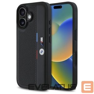 Другой аксессуар для телефона BMW  BMW M Perforated Tricolor Detail Line iPhone 16 Case - Black 