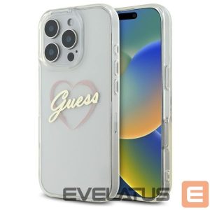 Другой аксессуар для телефона Guess  Guess IML Heart Case for iPhone 16 Pro - Transparent 