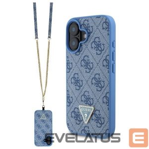 Другой аксессуар для телефона Guess  Guess Leather Metal Logo Strass Crossbody Case for iPhone 16 - Blue 