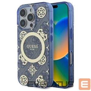 Другой аксессуар для телефона Guess  Guess IML Peony On 4G Background MagSafe Case for iPhone 16 Pro - Blue 