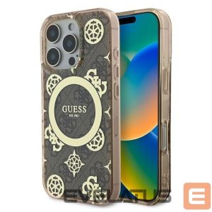 Другой аксессуар для телефона Guess  Guess IML Peony On 4G Background MagSafe Case for iPhone 16 Pro - Brown 