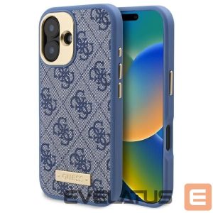 Другой аксессуар для телефона Guess  Guess 4G Logo Plate MagSafe iPhone 16 Case - Blue 