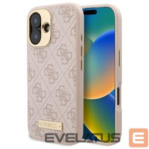 Другой аксессуар для телефона Guess  Guess 4G Logo Plate MagSafe iPhone 16 Case - Pink 
