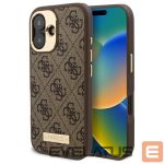 Другой аксессуар для телефона Guess  Guess 4G Logo Plate MagSafe iPhone 16 Case - Brown 