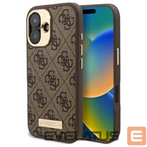 Другой аксессуар для телефона Guess  Guess 4G Logo Plate MagSafe iPhone 16 Case - Brown 