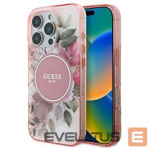 Другой аксессуар для телефона Guess  Guess IML Flower & Tonal Circle MagSafe iPhone 16 Pro Max Case - Pink 