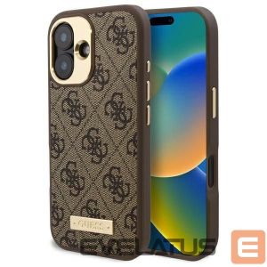 Другой аксессуар для телефона Guess  Guess 4G Logo Plate MagSafe iPhone 16 Plus Case - Brown 