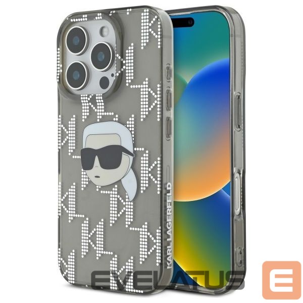 Другой аксессуар для телефона Karl Lagerfeld Karl Lagerfeld IML Karl Head Electroplated iPhone 16 Pro Case - Black