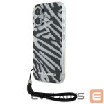 Другой аксессуар для телефона Karl Lagerfeld  Karl Lagerfeld IML Zebra Pattern & Cord iPhone 16 Case - Black 