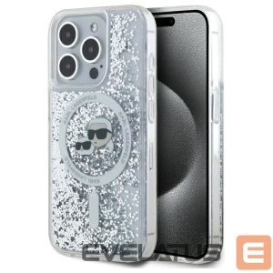 Другой аксессуар для телефона Karl Lagerfeld  Karl Lagerfeld Liquid Glitter Karl & Choupette Head Magsafe iPhone 15 Pro Case - Clear 