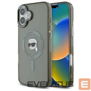 Другой аксессуар для телефона Karl Lagerfeld  Karl Lagerfeld IML Metal Karl Head MagSafe iPhone 16 Plus Case - Black 