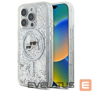 Другой аксессуар для телефона Karl Lagerfeld  Karl Lagerfeld Liquid Glitter Karl & Choupette Head Magsafe Case for iPhone 16 Pro Max - Clear 