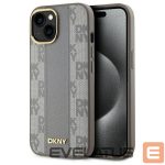 Другой аксессуар для телефона DKNY  DKNY Leather Checkered Mono Pattern MagSafe iPhone 15 Plus Case - Beige 