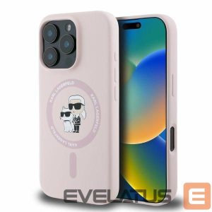 Чехол на заднюю панель Karl Lagerfeld  Karl Lagerfeld Silicone Karl&Choupette Heads MagSafe Case for iPhone 16 Pro Max - Pink 
