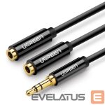 Кабель Ugreen  cable 3.5 mm headphone splitter mini jack AUX 25cm black (20816) Black