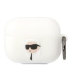Беспроводные наушники Karl Lagerfeld  Karl Lagerfeld KLAPRUNIKH AirPods Pro cover white/white Silicone Karl Head 3D 