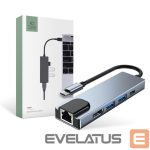 Другой аксессуар для компьютера Tech-Protect  HUB Tech-Protect V3 5in1 USB-C - USB-A 3.0 / USB-A 2.0 / USB-C / HDMI / RJ45 - gray 