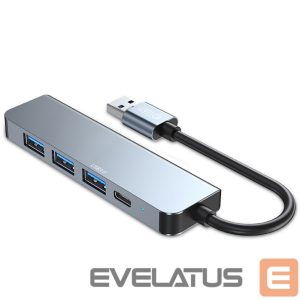 Другой аксессуар для компьютера Tech-Protect  HUB Tech-Protect V0 5in1 USB-A - USB-A 3.0 / 3x USB-A 2.0 / USB-C - gray 