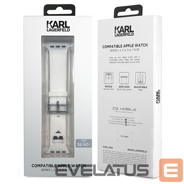 Чехол на заднюю панель Karl Lagerfeld Karl Lagerfeld Silicone Choupette Heads Strap for Apple Watch 38/40/41mm - White