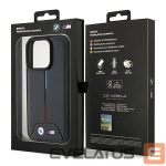 Чехол на заднюю панель BMW  BMW Quilted Tricolor iPhone 15 Pro Case - Black 