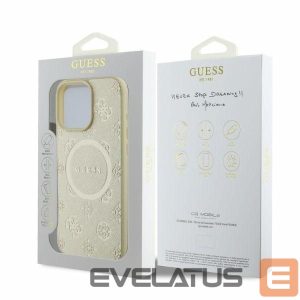 Чехол на заднюю панель Guess  Guess Saffiano Peony Classic Logo MagSafe case for iPhone 16 Pro - gold 