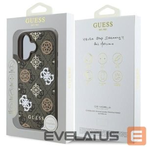 Чехол на заднюю панель Guess  Guess Peony On 4G Background MagSafe case for iPhone 16 - brown 