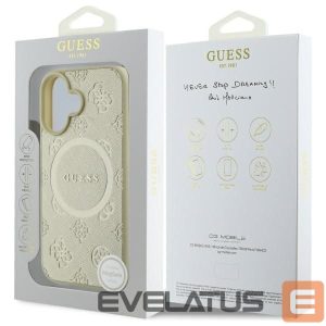 Чехол на заднюю панель Guess  Guess Saffiano Peony Classic Logo MagSafe case for iPhone 16 - gold 