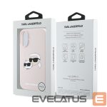 Чехол на заднюю панель Karl Lagerfeld  Karl Lagerfeld Silicone Case Heads Print MagSafe for iPhone 16 Plus - Pink 