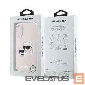 Чехол на заднюю панель Karl Lagerfeld  Karl Lagerfeld Silicone Case Heads Print MagSafe for iPhone 16 Plus - Pink 