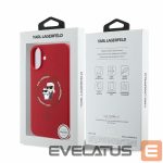 Чехол на заднюю панель Karl Lagerfeld  Karl Lagerfeld Silicone Karl&Choupette Heads Ring MagSafe iPhone 16 Case - Red 