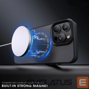 Чехол на заднюю панель Wozinsky  Wozinsky Carbon Fiber Case with MagSafe for Samsung Galaxy S25+ - Black 