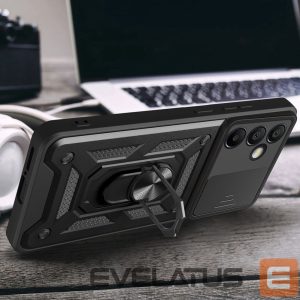 Чехол на заднюю панель Hurtel  Hybrid Armor Camshield with Stand and Camera Cover for Samsung Galaxy A56 - Black 