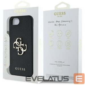Чехол на заднюю панель Guess  Guess PU Grained 4G Metal Logo case for iPhone 16e - black 