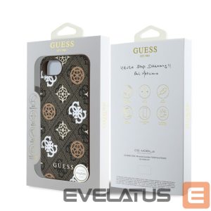Чехол на заднюю панель Guess  Guess PU 4G Peony case with MagSafe for iPhone 16e - brown 