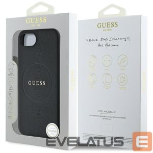 Чехол на заднюю панель Guess  Guess PU Grained Classic Logo case with MagSafe for iPhone 16e - black 