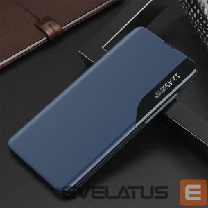 Чехол на заднюю панель Hurtel  Eco Leather View Case elegant case with flap and stand for iPhone 16e - blue 