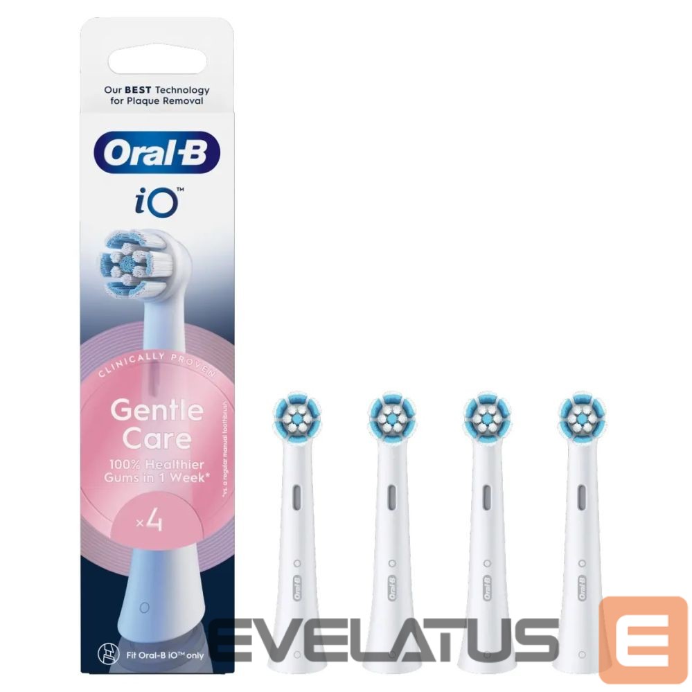 Зубная щётка Oral-B Replaceable toothbrush heads | iO Gentle Care | Heads | For adults | Number of brush heads included 4 | Number of teeth brushing modes Does not apply | White
