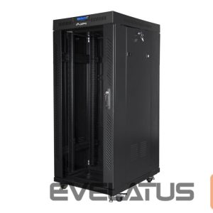 Серверы Lanberg  Rack cabinet 19" free-standing 27U/600x800 (flat pack) with glass door lCD V2, black | 