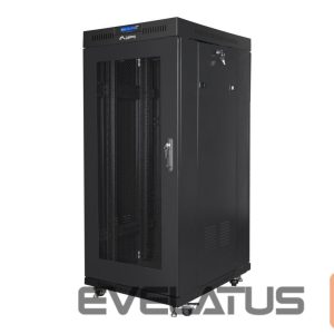Серверы Lanberg  Rack cabinet 19" free-standing 27U/600x800 (flat pack) with mesh door ICD V2, black | 