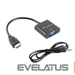Аксессуар для мониторов Lanberg  HDMI, Mini Jack 3.5 mm, VGA Adapter | AD-0017-BK | 20 m 