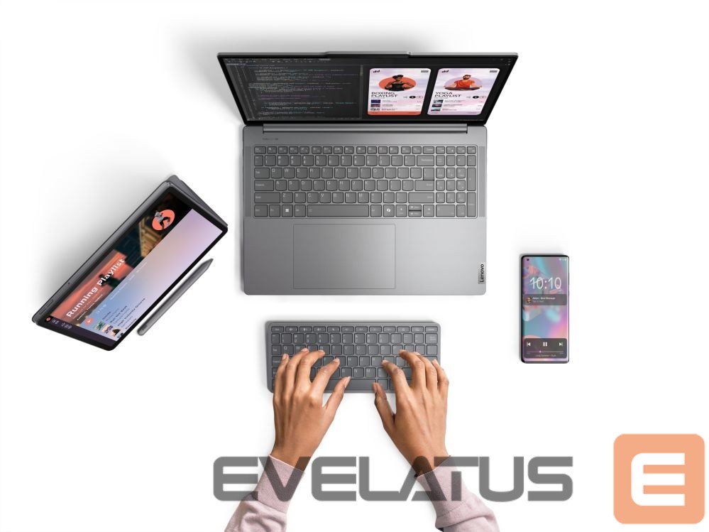 Компьютерная клавиатура Lenovo Accessories Multi-Device Wireless Keyboard (US-ENG) | Tab Keyboard Olympia | Multi-Device Wireless Keyboard (US-ENG) | Luna Grey | Standard | Wireless | English | USB-C and Bluetooth