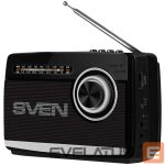 проводные колонки Sven  Speaker SVEN SRP-535, black (3W, FM/AM/SW, USB, microSD, flashlight, battery) 