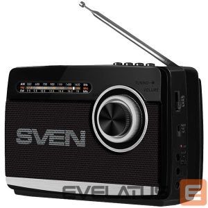 проводные колонки Sven  Speaker SVEN SRP-535, black (3W, FM/AM/SW, USB, microSD, flashlight, battery) 